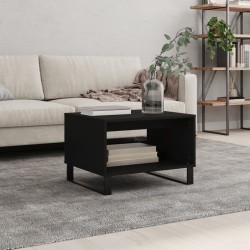 vidaXL Mesa de centro madera de ingeniería negra 60x50x40 cm