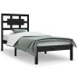 vidaXL Estructura de cama de madera maciza de pino negro 90x200 cm