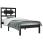vidaXL Estructura de cama de madera maciza de pino negro 90x200 cm