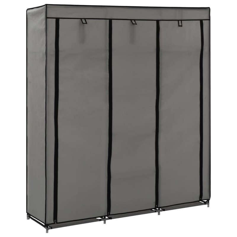 Armario con compartimentos y varillas tela gris 150x45x175 cm Armario con compartimentos y varillas tela gris 150x45x175 cm