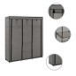 Armario con compartimentos y varillas tela gris 150x45x175 cm Armario con compartimentos y varillas tela gris 150x45x175 cm