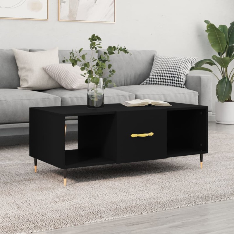 vidaXL Mesa de centro madera contrachapada negro 102x50x40 cm vidaXL Mesa de centro madera contrachapada negro 102x50x40 cm