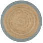 vidaXL Alfombra hecha a mano de yute con borde verde oliva 90 cm vidaXL Alfombra hecha a mano de yute con borde verde oliva 90 cm