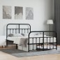 vidaXL Estructura de cama con cabecero y pie metal negro 120x190 cm vidaXL Estructura de cama con cabecero y pie metal negro 120x190 cm