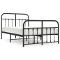 vidaXL Estructura de cama con cabecero y pie metal negro 120x190 cm vidaXL Estructura de cama con cabecero y pie metal negro 120x190 cm