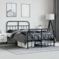 vidaXL Estructura de cama con cabecero y pie metal negro 120x190 cm vidaXL Estructura de cama con cabecero y pie metal negro 120x190 cm