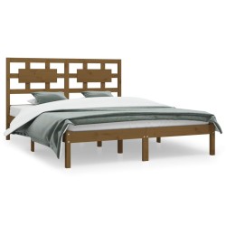 vidaXL Estructura de cama madera de pino marrón miel King 150x200 cm