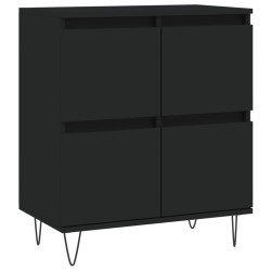 vidaXL Aparador de madera contrachapada negro 60x35x70 cm