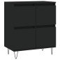vidaXL Aparador de madera contrachapada negro 60x35x70 cm