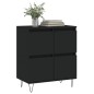 vidaXL Aparador de madera contrachapada negro 60x35x70 cm