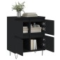 vidaXL Aparador de madera contrachapada negro 60x35x70 cm