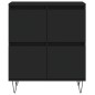 vidaXL Aparador de madera contrachapada negro 60x35x70 cm