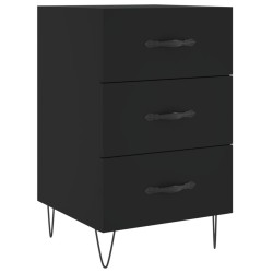 vidaXL Mesita de noche madera de ingeniería negro 40x40x66 cm