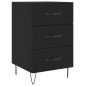 vidaXL Mesita de noche madera de ingeniería negro 40x40x66 cm vidaXL Mesita de noche madera de ingeniería negro 40x40x66 cm
