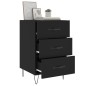 vidaXL Mesita de noche madera de ingeniería negro 40x40x66 cm vidaXL Mesita de noche madera de ingeniería negro 40x40x66 cm
