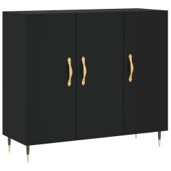 vidaXL Aparador de madera de ingeniería negro 90x34x80 cm