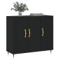 vidaXL Aparador de madera de ingeniería negro 90x34x80 cm