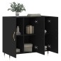 vidaXL Aparador de madera de ingeniería negro 90x34x80 cm