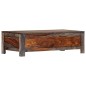 vidaXL Mesa de centro madera maciza de sheesham gris 100x50x30 cm vidaXL Mesa de centro madera maciza de sheesham gris 100x50x30 cm