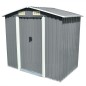 vidaXL Caseta de jardín de metal 204x132x186 cm gris