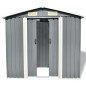 vidaXL Caseta de jardín de metal 204x132x186 cm gris