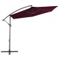 vidaXL Sombrilla voladiza con palo de aluminio rojo burdeos 300 cm