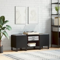 vidaXL Mueble para discos madera contrachapada negro 121x38x48 cm