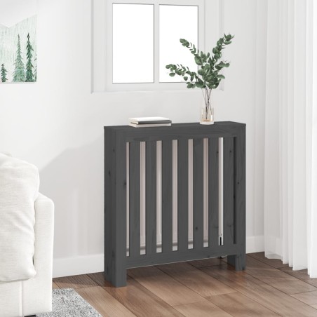 vidaXL Cubierta de radiador madera maciza de pino gris 79,5x19x84 cm