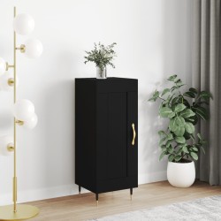 vidaXL Aparador de madera contrachapada negro 34,5x34x90 cm