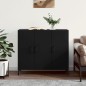 vidaXL Aparador de madera de ingeniería negro 90x34x80 cm vidaXL Aparador de madera de ingeniería negro 90x34x80 cm