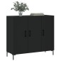 vidaXL Aparador de madera de ingeniería negro 90x34x80 cm vidaXL Aparador de madera de ingeniería negro 90x34x80 cm