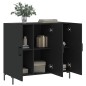 vidaXL Aparador de madera de ingeniería negro 90x34x80 cm vidaXL Aparador de madera de ingeniería negro 90x34x80 cm