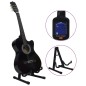 vidaXL Set de guitarra clásica occidental 12 pzas 6 cuerdas negra 38" vidaXL Set de guitarra clásica occidental 12 pzas 6 cuerdas negra 38"