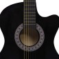 vidaXL Set de guitarra clásica occidental 12 pzas 6 cuerdas negra 38" vidaXL Set de guitarra clásica occidental 12 pzas 6 cuerdas negra 38"