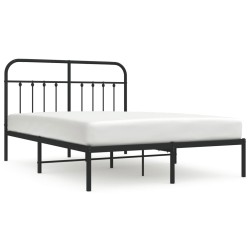 vidaXL Estructura de cama con cabecero metal negro 140x200 cm