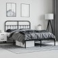 vidaXL Estructura de cama con cabecero metal negro 140x200 cm vidaXL Estructura de cama con cabecero metal negro 140x200 cm