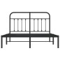 vidaXL Estructura de cama con cabecero metal negro 140x200 cm vidaXL Estructura de cama con cabecero metal negro 140x200 cm