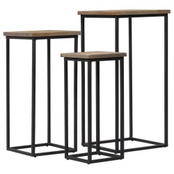 vidaXL Set de mesas para plantas 3 piezas madera teca reciclada