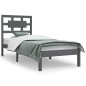 vidaXL Estructura de cama madera maciza de pino gris 90x200 cm vidaXL Estructura de cama madera maciza de pino gris 90x200 cm