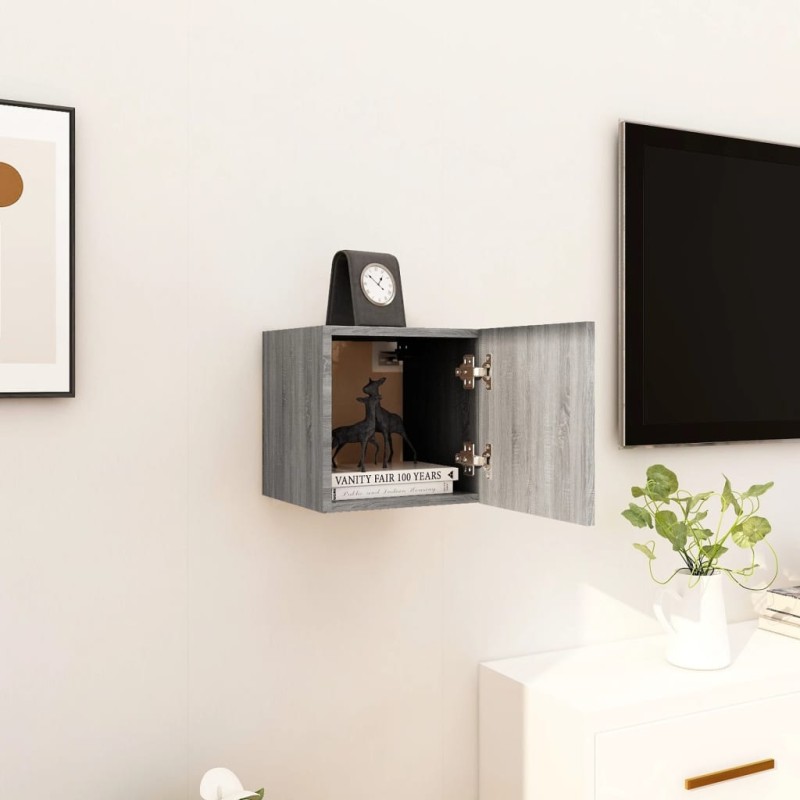 vidaXL Mueble para TV de pared gris Sonoma 30,5x30x30 cm