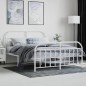 vidaXL Estructura cama metal cabecero y pie de cama blanco 140x190 cm vidaXL Estructura cama metal cabecero y pie de cama blanco 140x190 cm