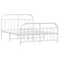 vidaXL Estructura cama metal cabecero y pie de cama blanco 140x190 cm vidaXL Estructura cama metal cabecero y pie de cama blanco 140x190 cm
