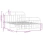 vidaXL Estructura cama metal cabecero y pie de cama blanco 140x190 cm vidaXL Estructura cama metal cabecero y pie de cama blanco 140x190 cm