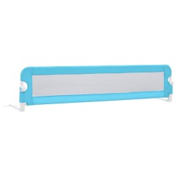 vidaXL Barandilla de seguridad cama de niño poliéster azul 180x42 cm