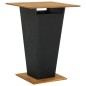 vidaXL Mesa alta ratán sintético y madera de acacia negro 80x80x110 cm