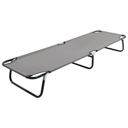vidaXL Tumbona plegable acero gris