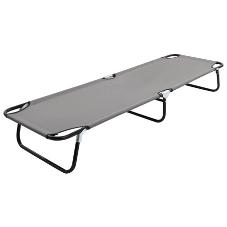 vidaXL Tumbona plegable acero gris