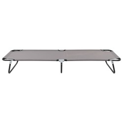 vidaXL Tumbona plegable acero gris