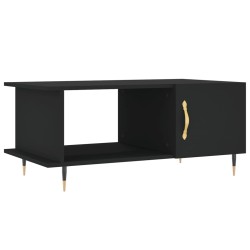 vidaXL Mesa de centro madera contrachapada negro 90x50x40 cm