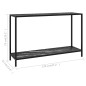 vidaXL Mesa de consola negro vidrio templado 120x35x75 cm
